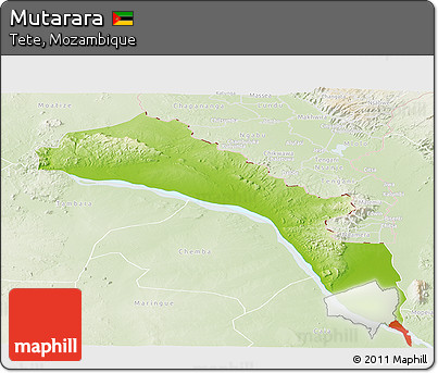 Physical Panoramic Map of Mutarara, lighten