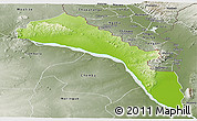 Physical Panoramic Map of Mutarara, semi-desaturated