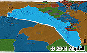 Political Panoramic Map of Mutarara, darken