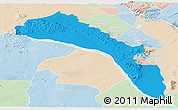 Political Panoramic Map of Mutarara, lighten