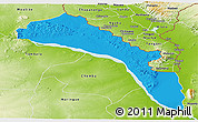Political Panoramic Map of Mutarara, physical outside
