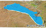 Political Panoramic Map of Mutarara, satellite outside