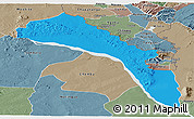 Political Panoramic Map of Mutarara, semi-desaturated