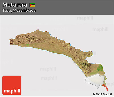 Satellite Panoramic Map of Mutarara, cropped outside
