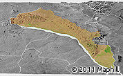 Satellite Panoramic Map of Mutarara, desaturated