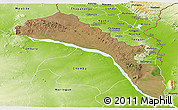 Satellite Panoramic Map of Mutarara, physical outside