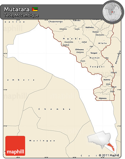 Classic Style Simple Map of Mutarara