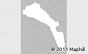 Gray Simple Map of Mutarara, cropped outside