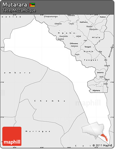 Silver Style Simple Map of Mutarara
