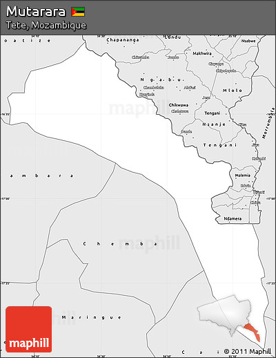 Silver Style Simple Map of Mutarara