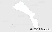 Silver Style Simple Map of Mutarara, single color outside