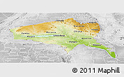 Physical Panoramic Map of Tete, lighten, desaturated