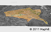 Satellite Panoramic Map of Tete, darken, desaturated