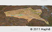 Satellite Panoramic Map of Tete, darken