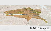 Satellite Panoramic Map of Tete, lighten