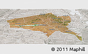Satellite Panoramic Map of Tete, lighten, semi-desaturated
