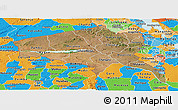 Satellite Panoramic Map of Tete, political outside
