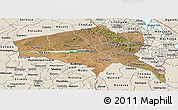 Satellite Panoramic Map of Tete, shaded relief outside