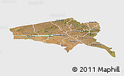Satellite Panoramic Map of Tete, single color outside