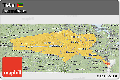 Savanna Style Panoramic Map of Tete