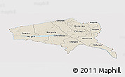 Shaded Relief Panoramic Map of Tete, cropped outside