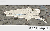 Shaded Relief Panoramic Map of Tete, darken