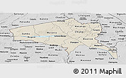 Shaded Relief Panoramic Map of Tete, desaturated
