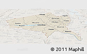 Shaded Relief Panoramic Map of Tete, lighten