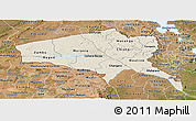 Shaded Relief Panoramic Map of Tete, satellite outside