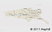 Shaded Relief Panoramic Map of Tete, single color outside