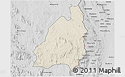 Shaded Relief 3D Map of Tsangano, desaturated