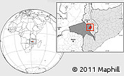 Blank Location Map of Tsangano, highlighted country, highlighted parent region