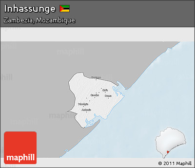 Gray 3D Map of Inhassunge, single color outside