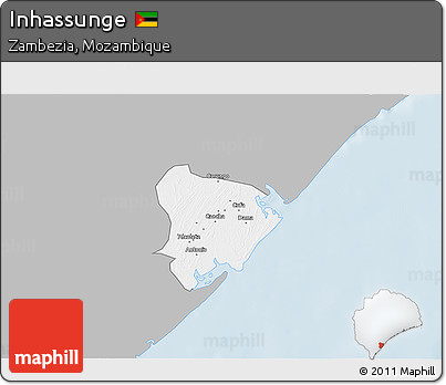 Gray 3D Map of Inhassunge, single color outside