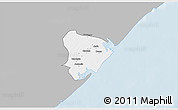 Gray 3D Map of Inhassunge, single color outside