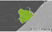 Physical 3D Map of Inhassunge, darken, desaturated