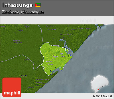 Physical 3D Map of Inhassunge, darken