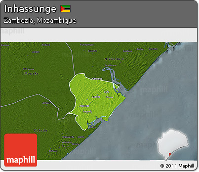 Physical 3D Map of Inhassunge, darken