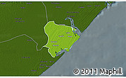 Physical 3D Map of Inhassunge, darken