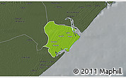 Physical 3D Map of Inhassunge, darken, semi-desaturated