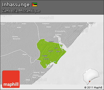 Physical 3D Map of Inhassunge, lighten, desaturated