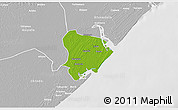 Physical 3D Map of Inhassunge, lighten, desaturated