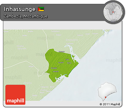 Physical 3D Map of Inhassunge, lighten