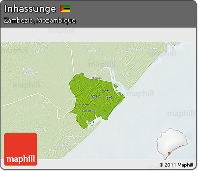 Physical 3D Map of Inhassunge, lighten