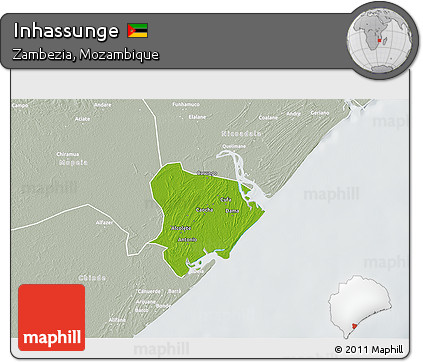 Physical 3D Map of Inhassunge, lighten, semi-desaturated