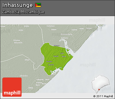 Physical 3D Map of Inhassunge, lighten, semi-desaturated