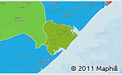 Physical 3D Map of Inhassunge, political outside