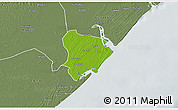 Physical 3D Map of Inhassunge, semi-desaturated