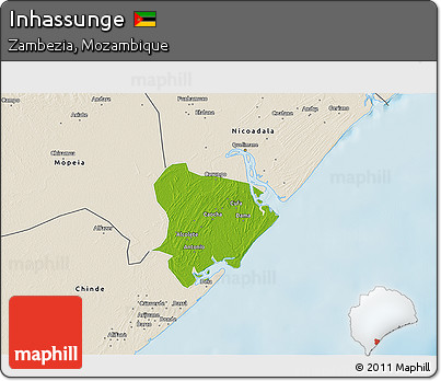 Physical 3D Map of Inhassunge, shaded relief outside