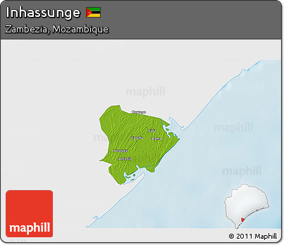 Physical 3D Map of Inhassunge, single color outside